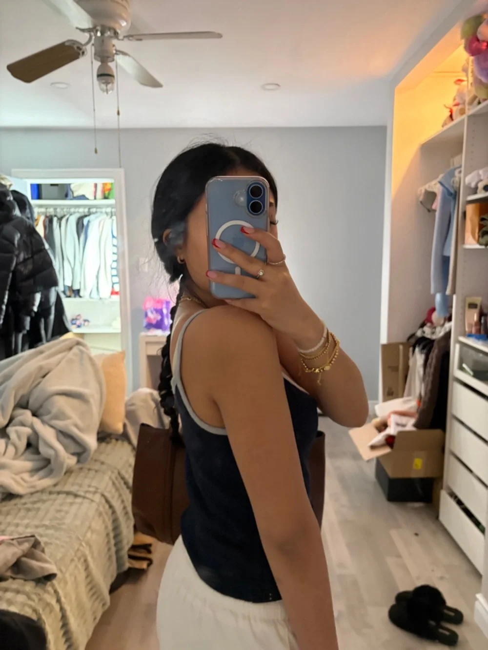 Brandy Melville Black Tank Top with Gray Trim and 'HAWAII' Logo - Picture 2 of 3